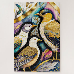 Puzzle Aquarelle Abstraite Peinture des oiseaux