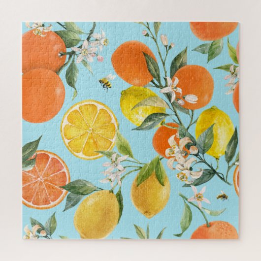 Puzzle Aquarelle Agrumes Fruits : Main tirée (Vertical)