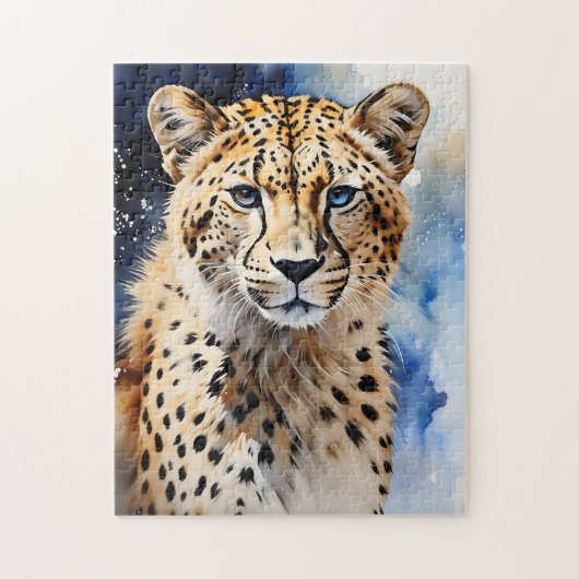 Puzzle Aquarelle Animal Safari Cheetah (Vertical)