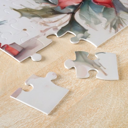 Puzzle Aquarelle Arbre de Noël décoré (Côté)