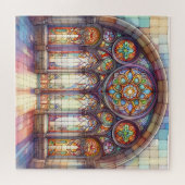 Puzzle Aquarelle Arch Cathedral verre doux jaune bleu (Horizontal)