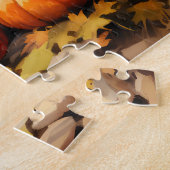 Puzzle Aquarelle Automne Citrouille de route en chute Feu (Côté)