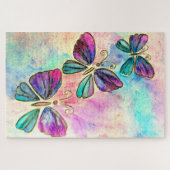 Puzzle aquarelle avec papillons colorés (Horizontal)