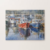 Puzzle Aquarelle Bateaux de pêche (Horizontal)