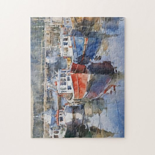 Puzzle Aquarelle Bateaux de pêche (Vertical)