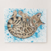 Puzzle Aquarelle Bengal Kitten Blue Splash (Horizontal)