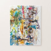 Puzzle Aquarelle Berlin Mitte Dance d'été Soirée (Vertical)