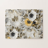 Puzzle Aquarelle blanche, fleurs jaunes (Horizontal)
