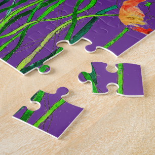 Puzzle Aquarelle blanche Whimsical Colorful Poppy sauvage