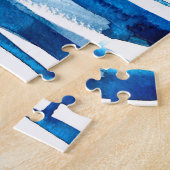 Puzzle Aquarelle bleu art abstrait (Côté)