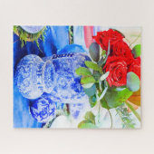 Puzzle Aquarelle bleu et blanc Chinoiserie Ginger Jar (Horizontal)