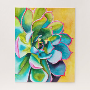 Puzzle Aquarelle botanique succulent
