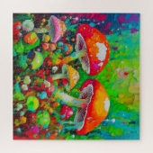 Puzzle Aquarelle Champignons Abstraits (Horizontal)