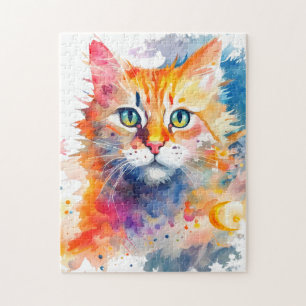 Puzzle Aquarelle Chat à éclaboussure 702 art numérique