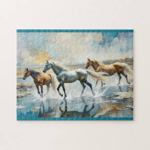 Puzzle Aquarelle Chevaux sauvages