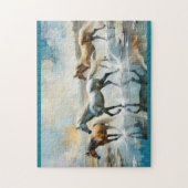 Puzzle Aquarelle Chevaux sauvages (Vertical)