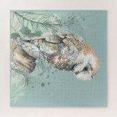 Puzzle  Aquarelle Chouette Oiseau Faune Nature Art  (Horizontal)