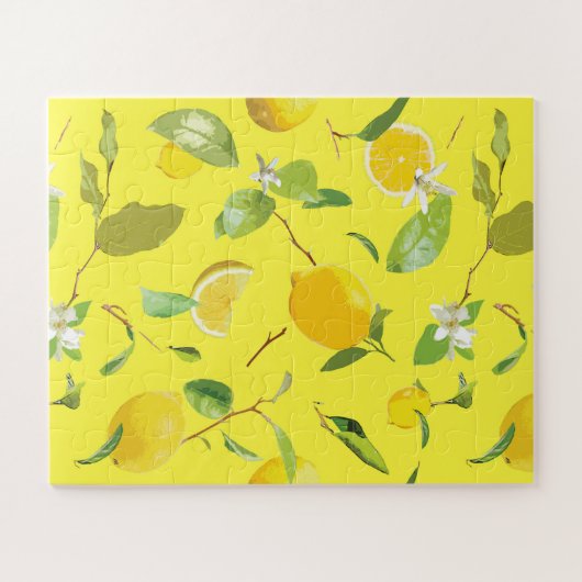 Puzzle Aquarelle Citron & Feuilles 4 (Horizontal)
