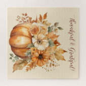 Puzzle Aquarelle Citrouille Floral Design- (Horizontal)