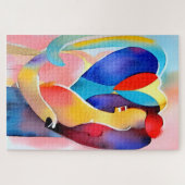 Puzzle Aquarelle Coeur de l'amour Art (Horizontal)