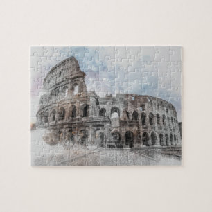 Puzzle Aquarelle Colisée Rome Italie