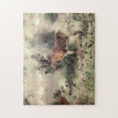 Puzzle Aquarelle colorée Abstraite Peint Wild Antelope (Vertical)