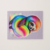 Puzzle Aquarelle colorée Baby Sloth (Horizontal)