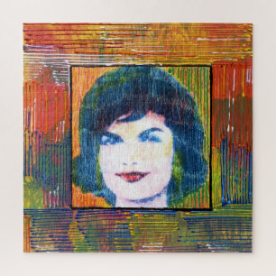 Puzzle Aquarelle colorée moderne Jackie Kennedy collage