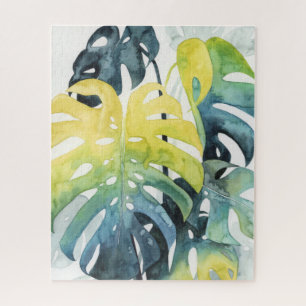 Puzzle Aquarelle Coucher de soleil Palm Tree Feuilles