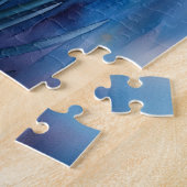 Puzzle Aquarelle Daffodiles Arrière - plan bleu (Côté)