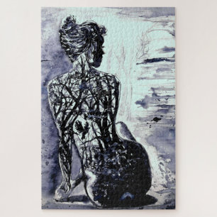 Puzzle Aquarelle - Dame de la nature - Art - Personnalisa