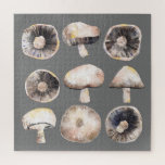 Puzzle Aquarelle de champignon<br><div class="desc">Peinture minimaliste aquarelle de champignons dans des tons neutres de brun et de gris. Art original de Nic Squirrell.</div>