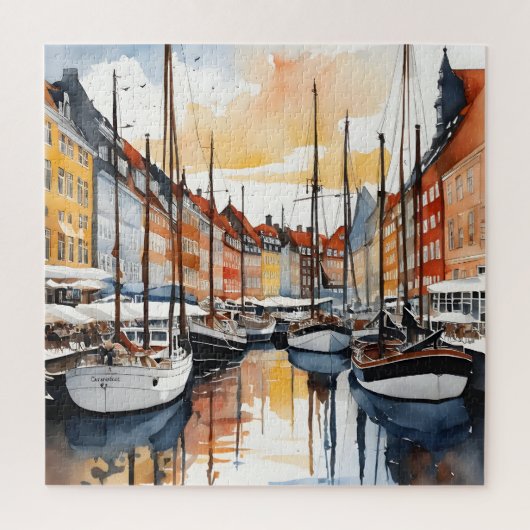 Puzzle Aquarelle de Copenhague (Vertical)