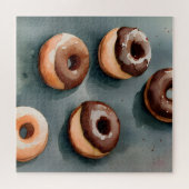 Puzzle Aquarelle de Donuts au chocolat (Horizontal)