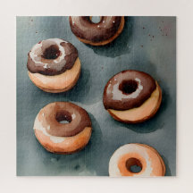 Aquarelle de Donuts au chocolat