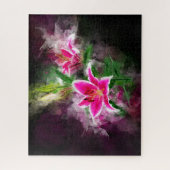 Puzzle Aquarelle de fleur de Stargazer Lily - bb 02 (Vertical)