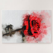 Puzzle Aquarelle de fleur rouge - wb (Horizontal)
