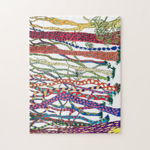 Puzzle aquarelle de forêt vive et heureuse