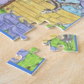Puzzle Aquarelle de l'arche de Noé Eléphant animal arc-en (Côté)