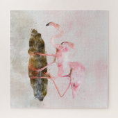 Puzzle Aquarelle de l'entreprise de Flamants roses roses (Horizontal)