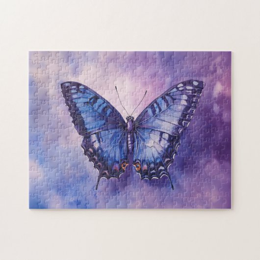 Puzzle Aquarelle de papillon pourpre (Horizontal)