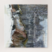 Puzzle Aquarelle de peinture de ravin neigeux (Horizontal)