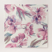 Puzzle Aquarelle de pivoines : arrière - plan floral tran (Horizontal)