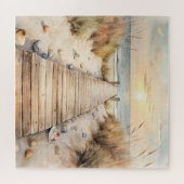 Puzzle Aquarelle de Sunset Beach Boardwalk (Horizontal)