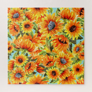 Puzzle Aquarelle de tournesol : Illustration transparente