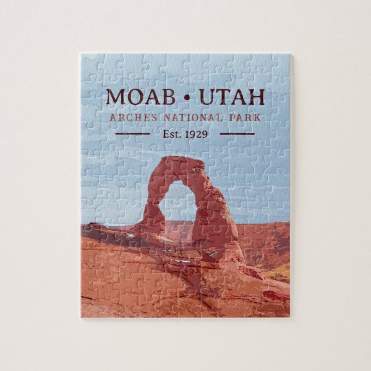 Puzzle Aquarelle Delicate Arch Moab Utah National Park (Vertical)