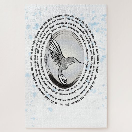 Puzzle Aquarelle d'encre de colibri (Vertical)