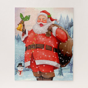 Puzzle Aquarelle d'hiver Santa Claus Snowman