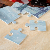 Puzzle Aquarelle d'hiver Santa Claus Snowman (Côté)