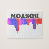 Puzzle Aquarelle d'horizon de Boston (Horizontal)